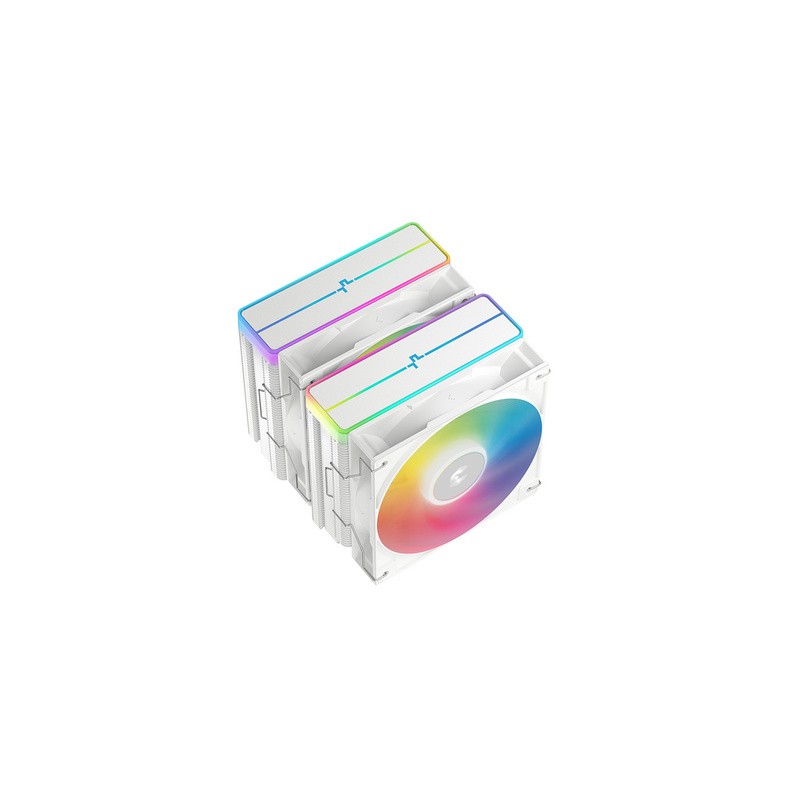 Hladilnik DeepCool AG620 WH ARGB V2, 2x120mm, bel