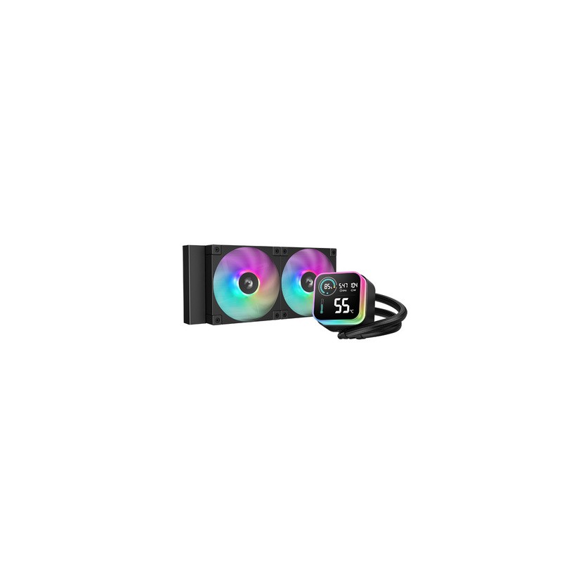 Vodno hlajenje AIO DeepCool LQ240, 240mm, LCD, črn