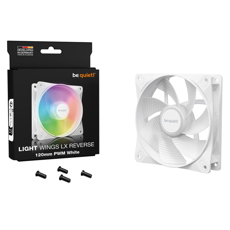 Ventilator BE QUIET! LIGHT WINGS LX (BL133) Reverse 120mm, 4-pin PWM, ARGB, bel