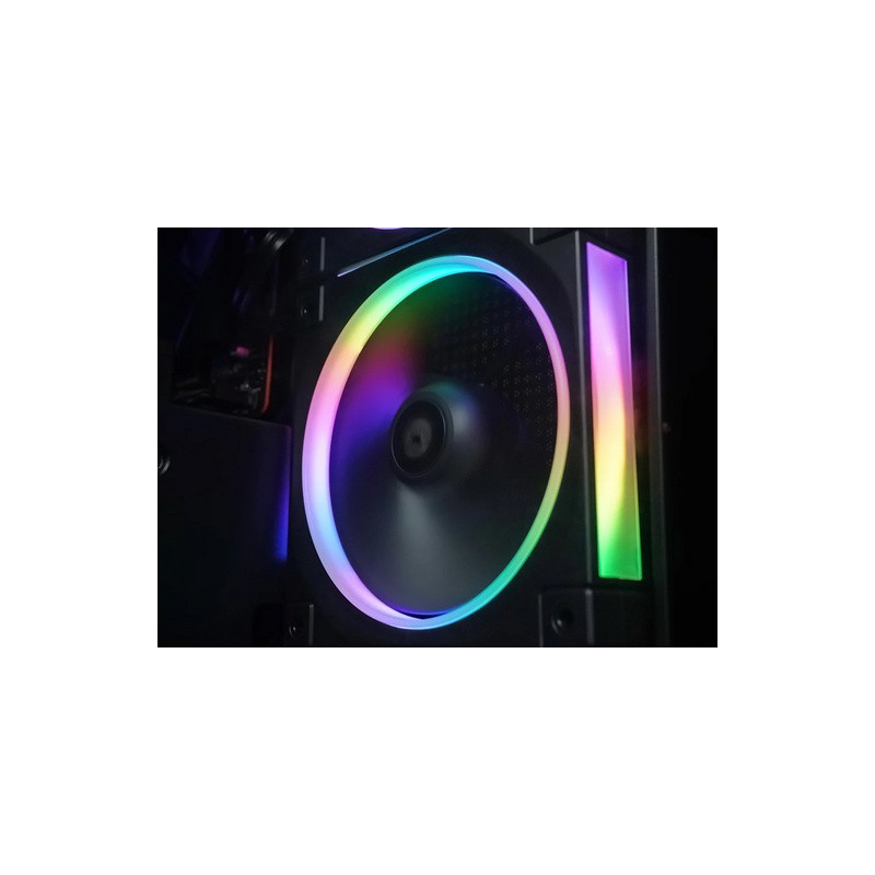 Ventilator za ohišje DeepCool FL12R ARGB PWM 120mm, Reverse Blade, črn