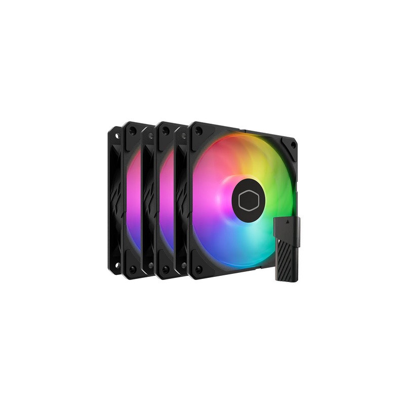 Ventilator Cooler Master SickleFlow Edge ARGB PWM 120mm, komplet 3, črn