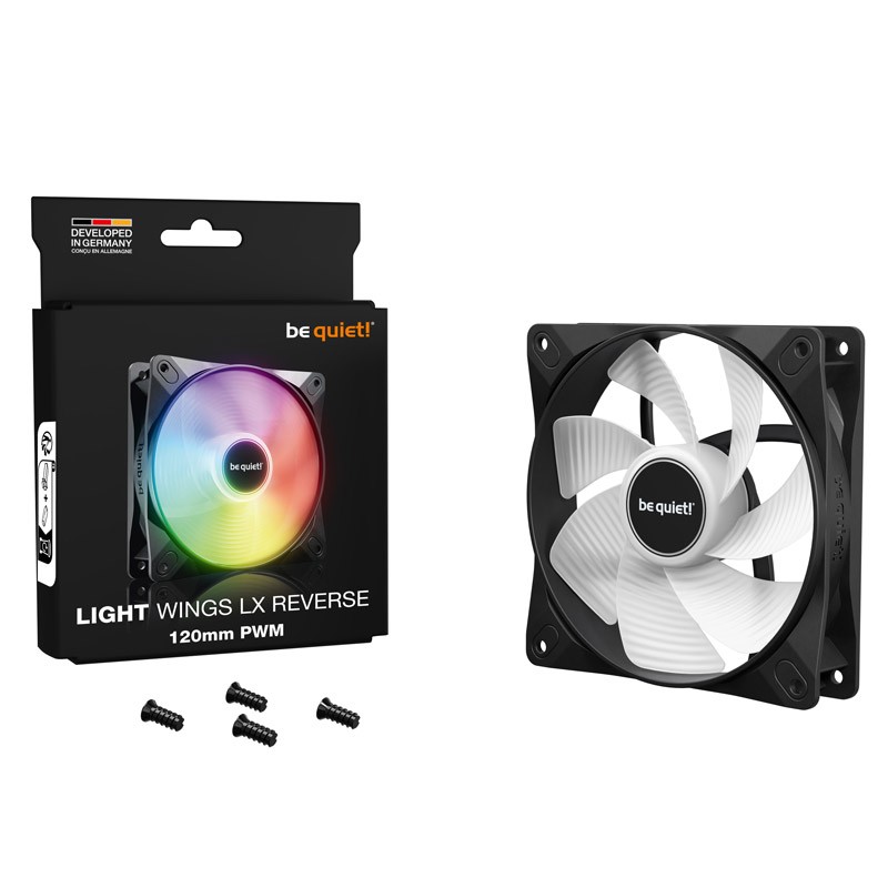 Ventilator BE QUIET! LIGHT WINGS LX (BL132) Reverse, 120mm, 4-pin PWM, ARGB, črn