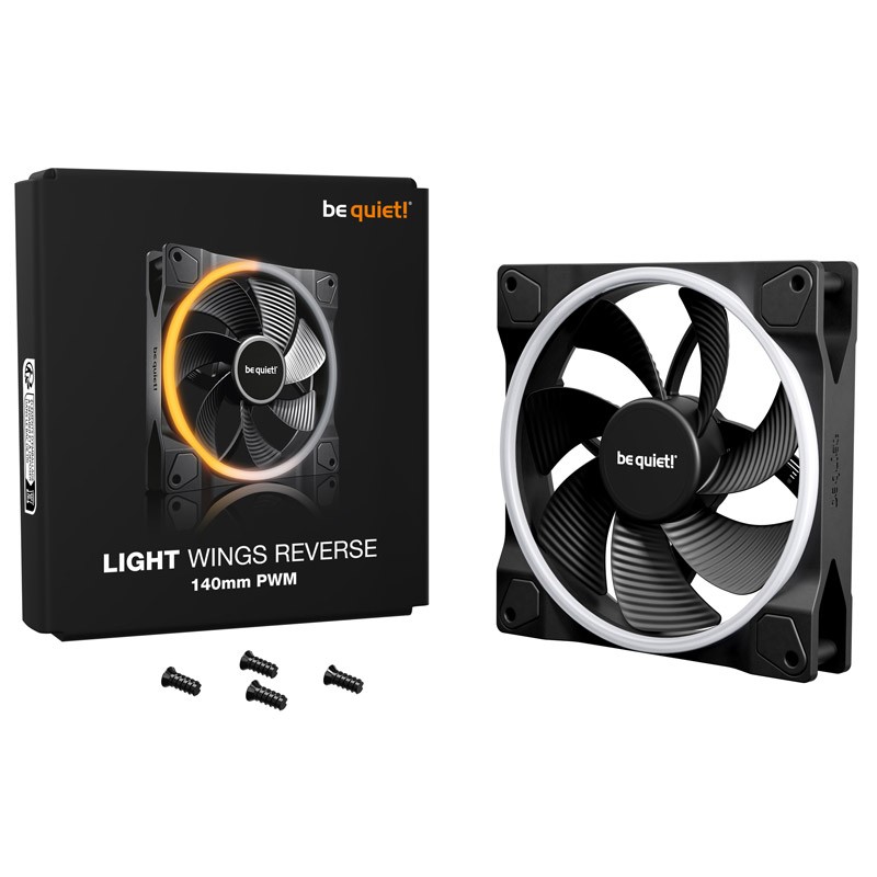Ventilator BE QUIET! LIGHT WINGS (BL134) Reverse, 140mm, 4-pin PWM, ARGB črn
