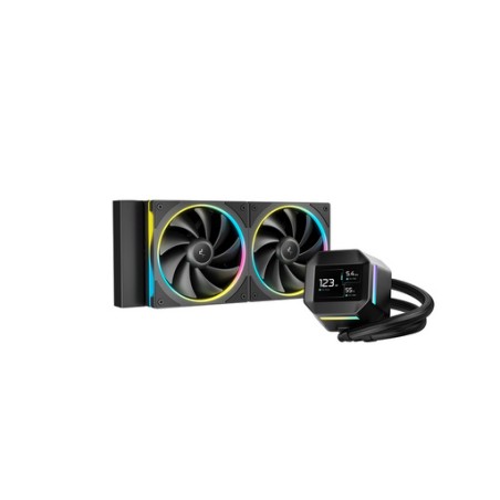 Vodno hlajenje DeepCool LM240, 240mm, LCD, ARGB, črn