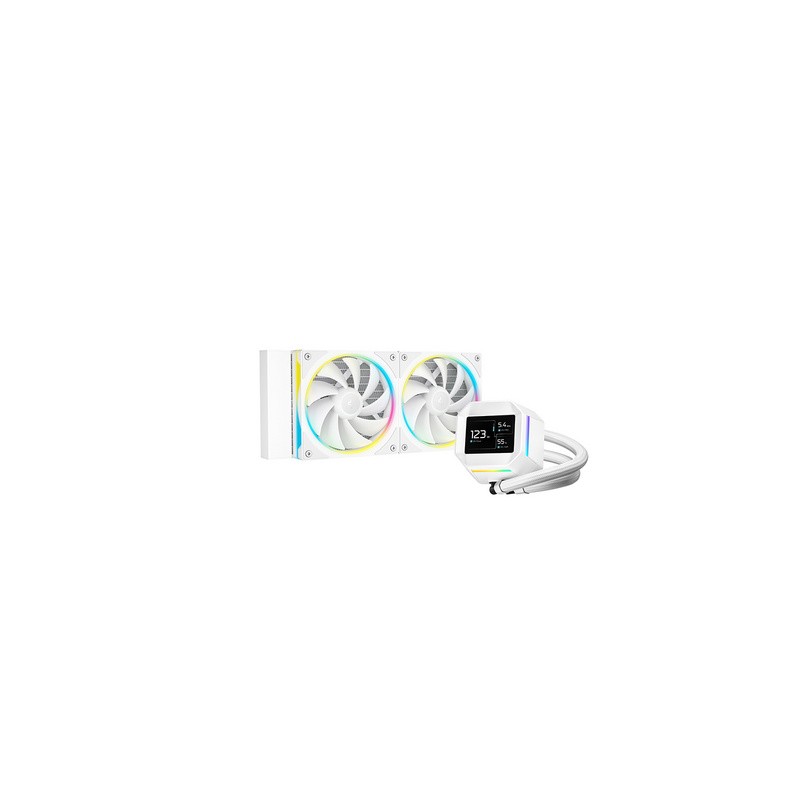 Vodno hlajenje DeepCool LM240 WH, 240mm, LCD, ARGB, bel