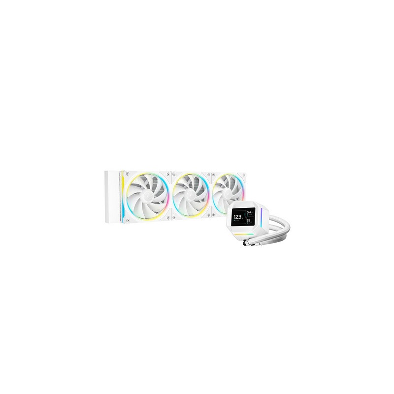 Vodno hlajenje DeepCool LM360 WH, 360mm, LCD, ARGB, bel