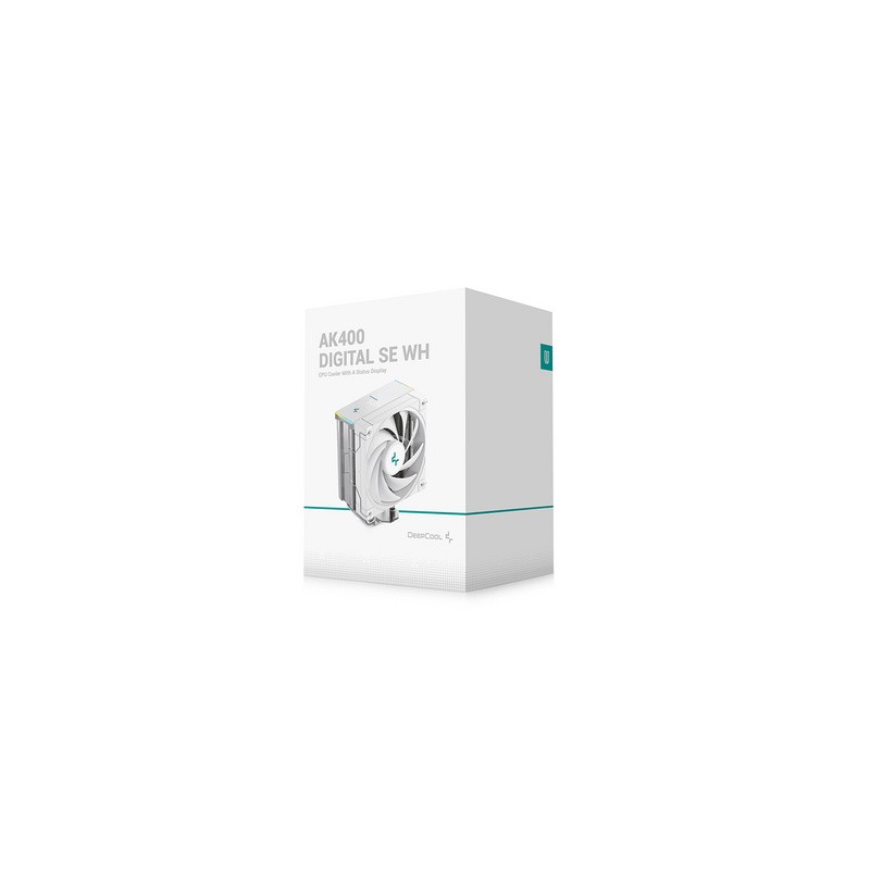 Hladilnik za procesor DeepCool AK400 DIGITAL SE WH, 120mm, ARGB, LCD, bel