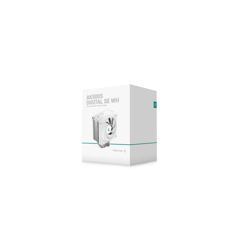 Hladilnik za procesor DeepCool AK500S DIGITAL SE WH, 120mm, ARGB, LCD, bel