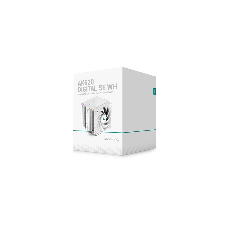Hladilnik za procesor DeepCool AK620 DIGITAL SE WH, 2x120mm, ARGB, LCD, bel