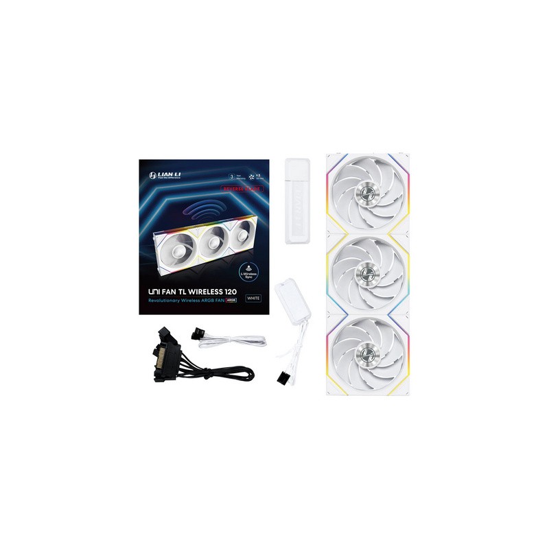 Ventilator Lian Li UNI FAN TL 120 Reverse ARGB PWM, 3 Pack + kontroler, bel