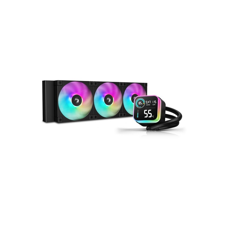 Vodno hlajenje Liquid Cooler DeepCool LQ360 ULTRA, 360mm, LCD, ARGB, črn