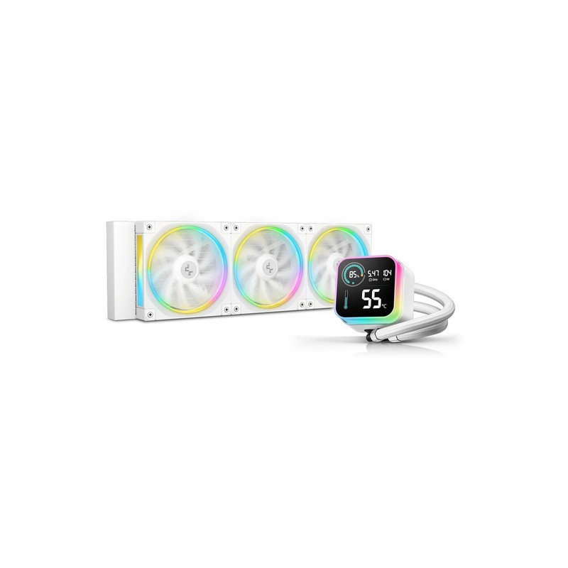 Vodno hlajenje Liquid Cooler DeepCool LQ360 ULTRA, 360mm, LCD, ARGB, bel