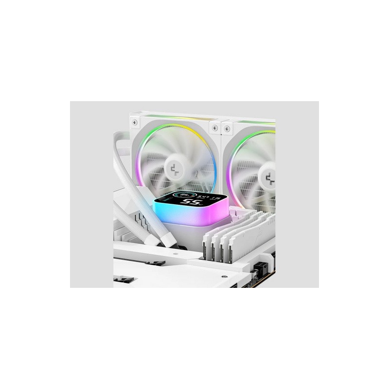 Vodno hlajenje Liquid Cooler DeepCool LQ360 ULTRA, 360mm, LCD, ARGB, bel