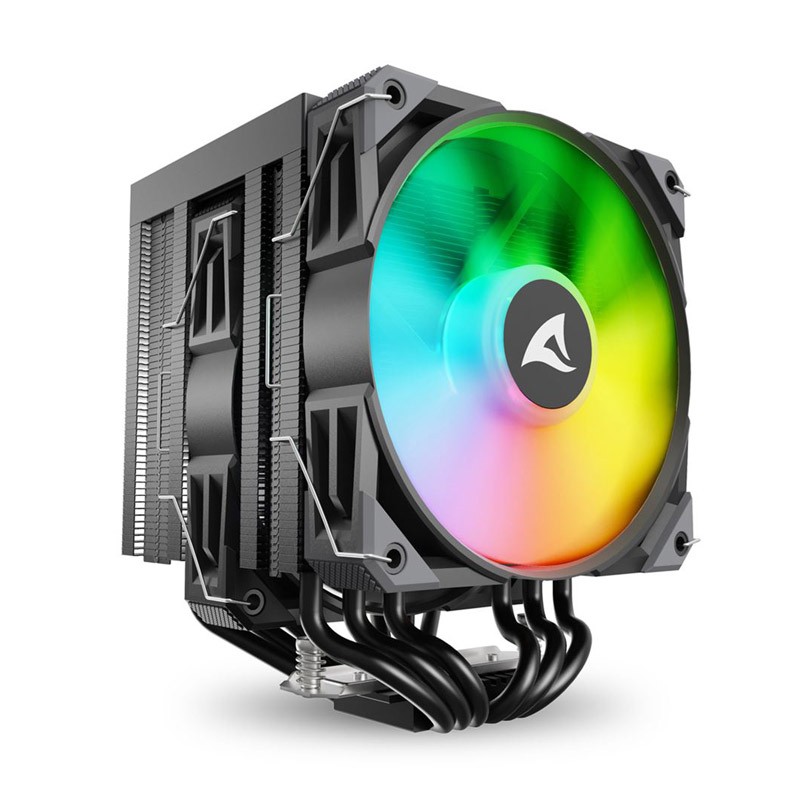 Hladilnik za procesor Sharkoon A60 RGB, 2x120mm, PWM, črn