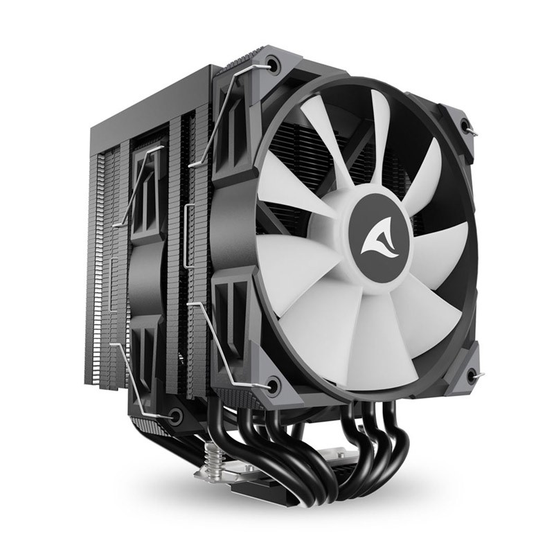Hladilnik za procesor Sharkoon A60 RGB, 2x120mm, PWM, črn