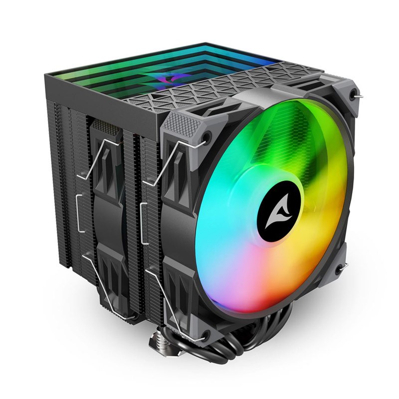 Hladilnik za procesor Sharkoon A60 RGB, 2x120mm, PWM, črn