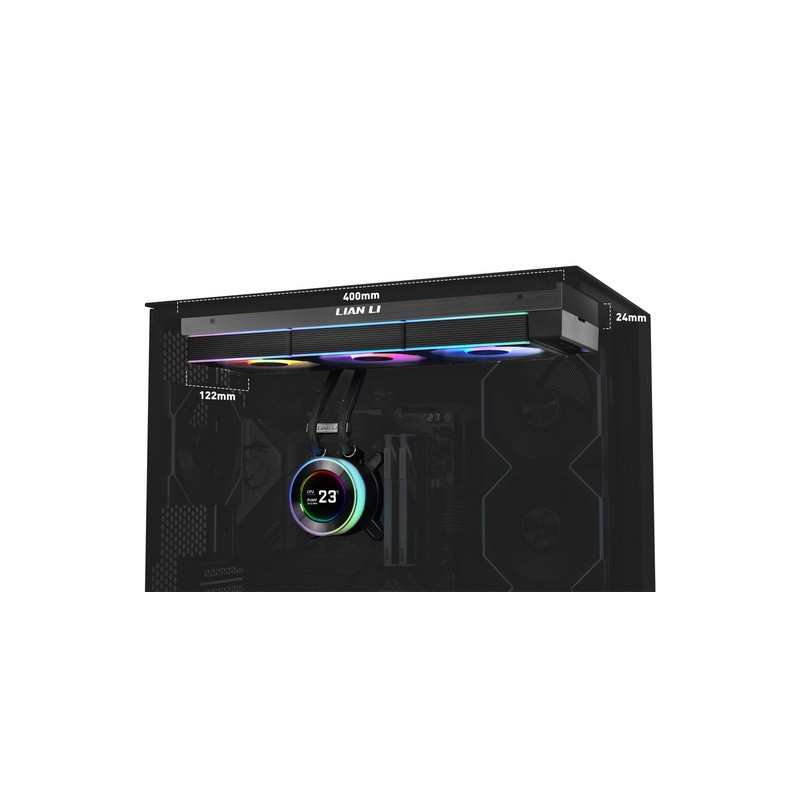 Vodno hlajenje Lian Li HydroShift II LCD-C 360CL, črno