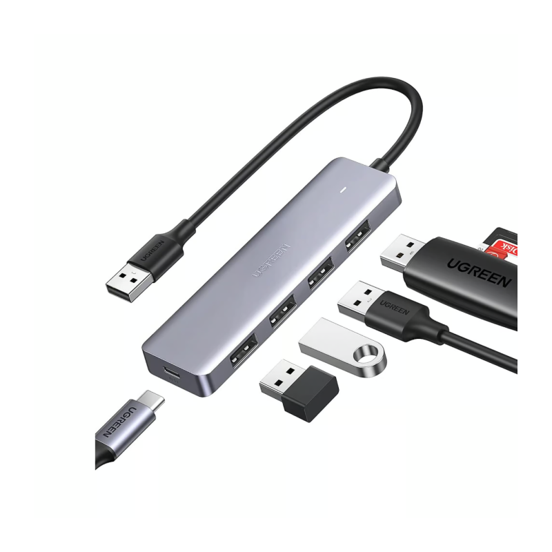 Ugreen USB Hub, USB 3.0, 4-portno srebrn 50985