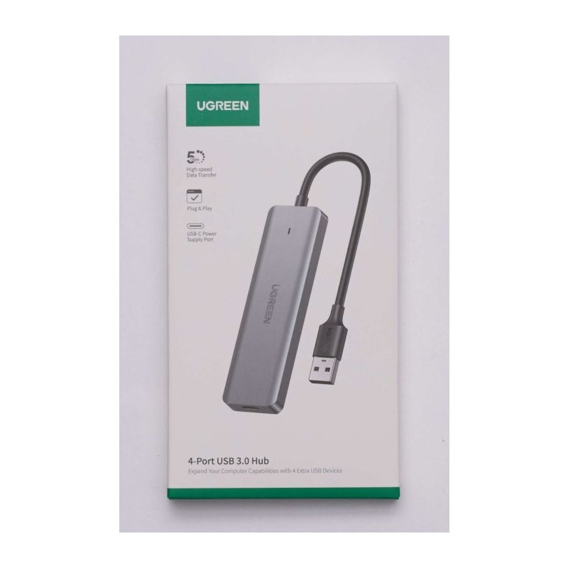 Ugreen USB Hub, USB 3.0, 4-portno srebrn 50985