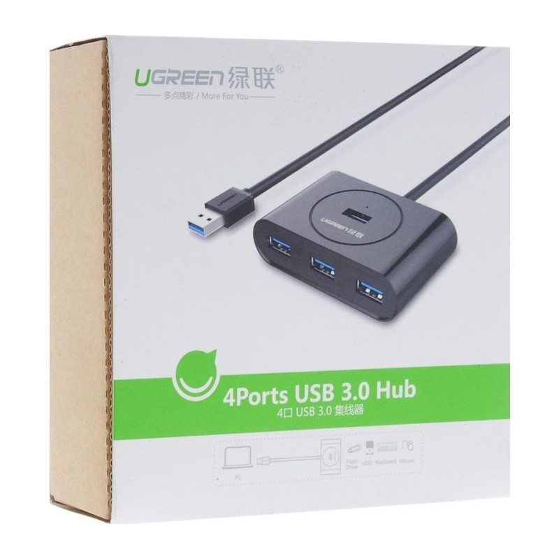 USB Hub Ugreen E0013563, črn