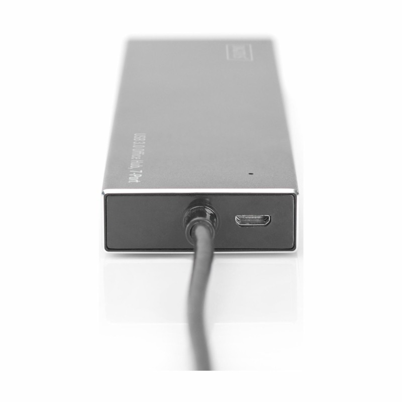 USB Hub Digitus DA-70241-1, USB-A 3.0 +AC adapter, alu