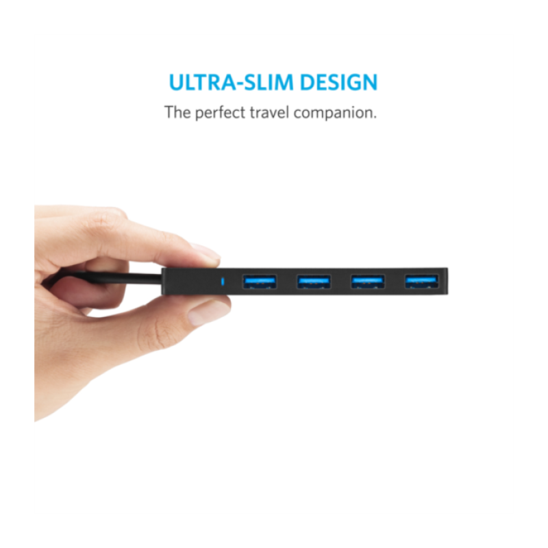 Hub Anker Ultra Slim USB 3.0, 4-port, črn