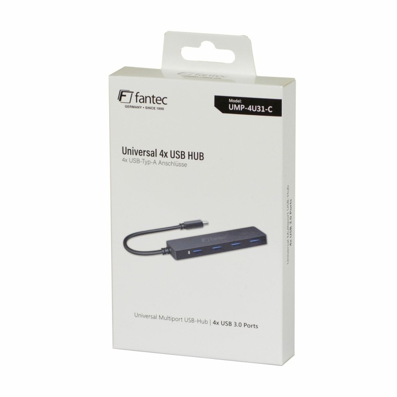 USB Hub Fantec USB TipC 4xTipA črn