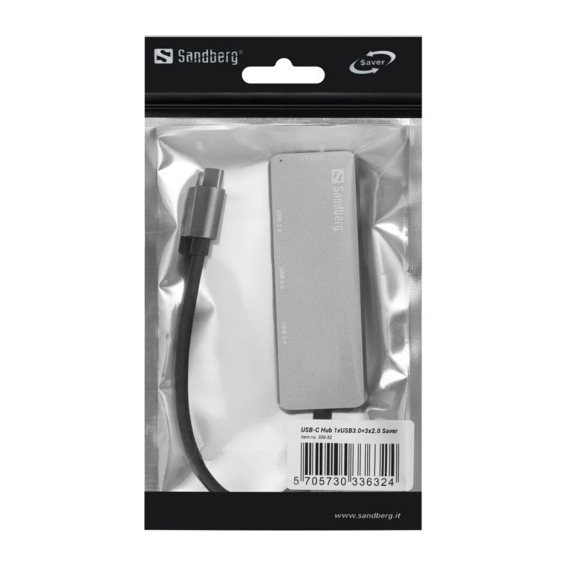 Hub Sandberg USB-C 3.0/2.0, 336-32