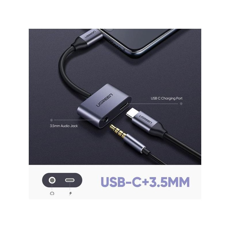 USB-C Hub Ugreen E0013816, 3.5mm + USB-C