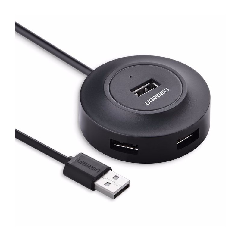 Ugreen USB 2.0 4 port HUB ČRN 1M - box