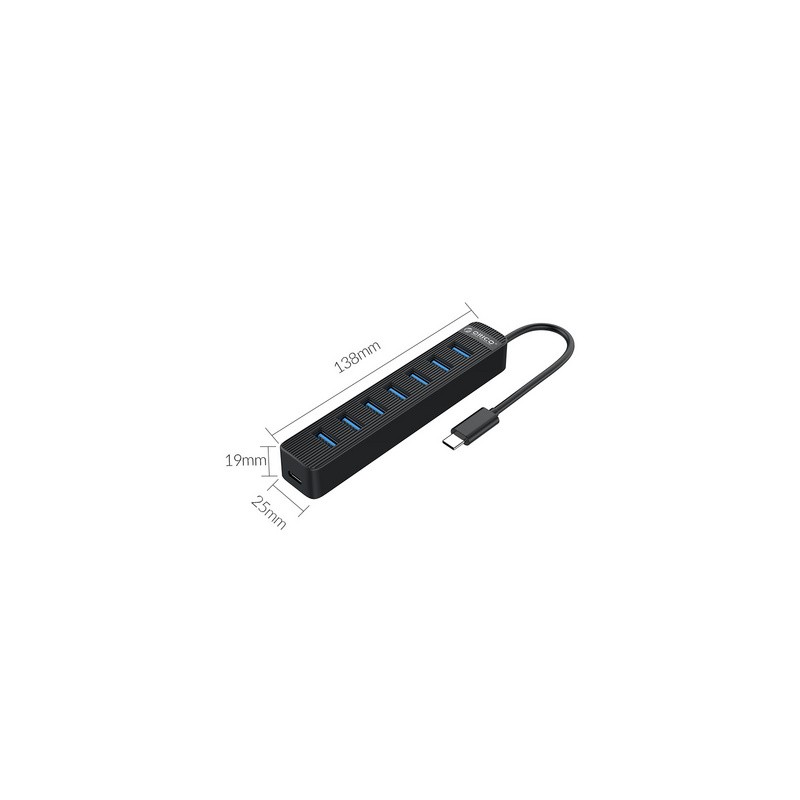 USB-C Hub Orico TWC3-7A, črn