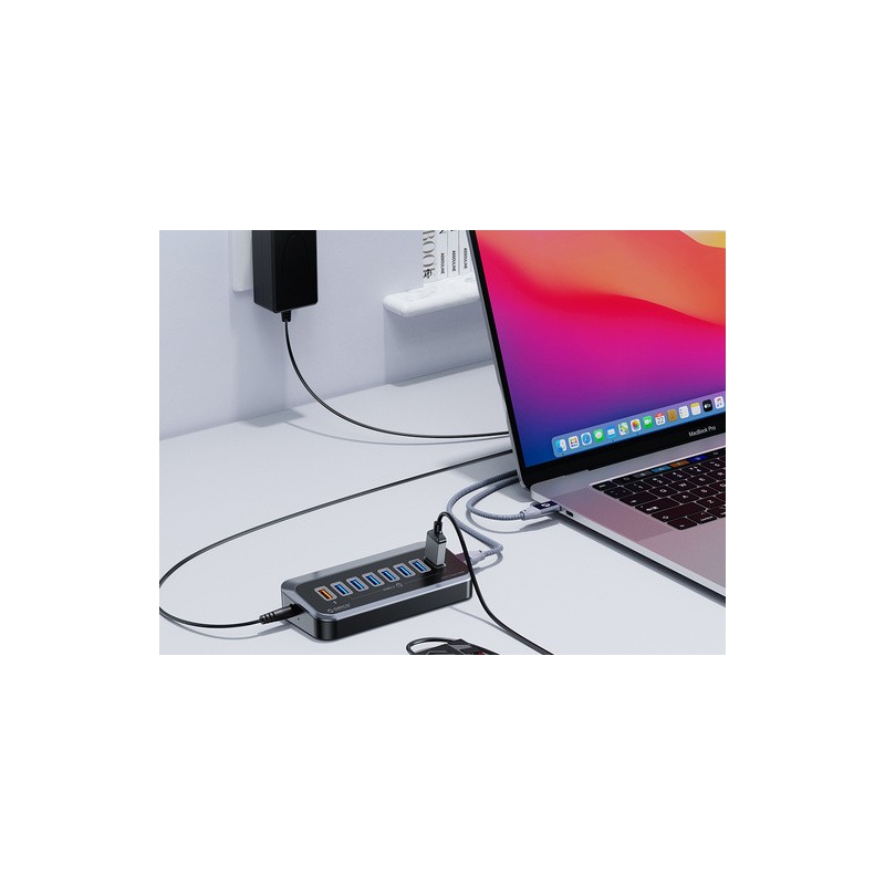 USB-C Hub Orico M3U3-7A-10, črn