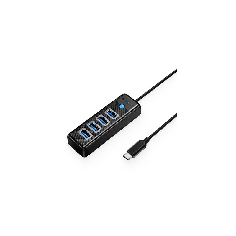 USB-C Hub Orico PW4U-C3-015 s 4-vhodi, USB 3.0, 0.15m, črn