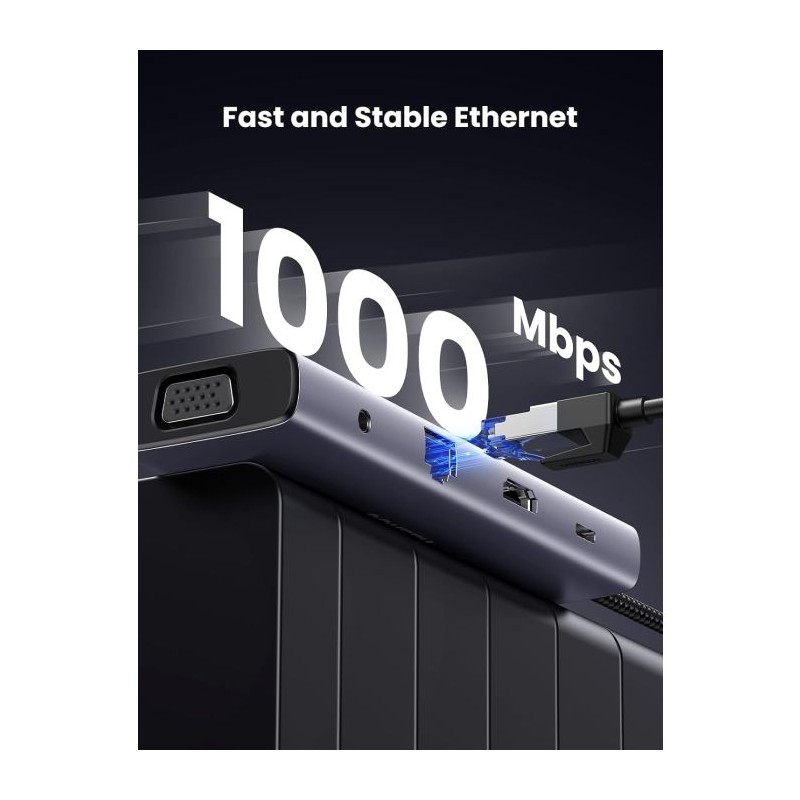 UGREEN USB-C Hub, 10-v-1 USB-C 4K HDMI & VGA, 100W PD
