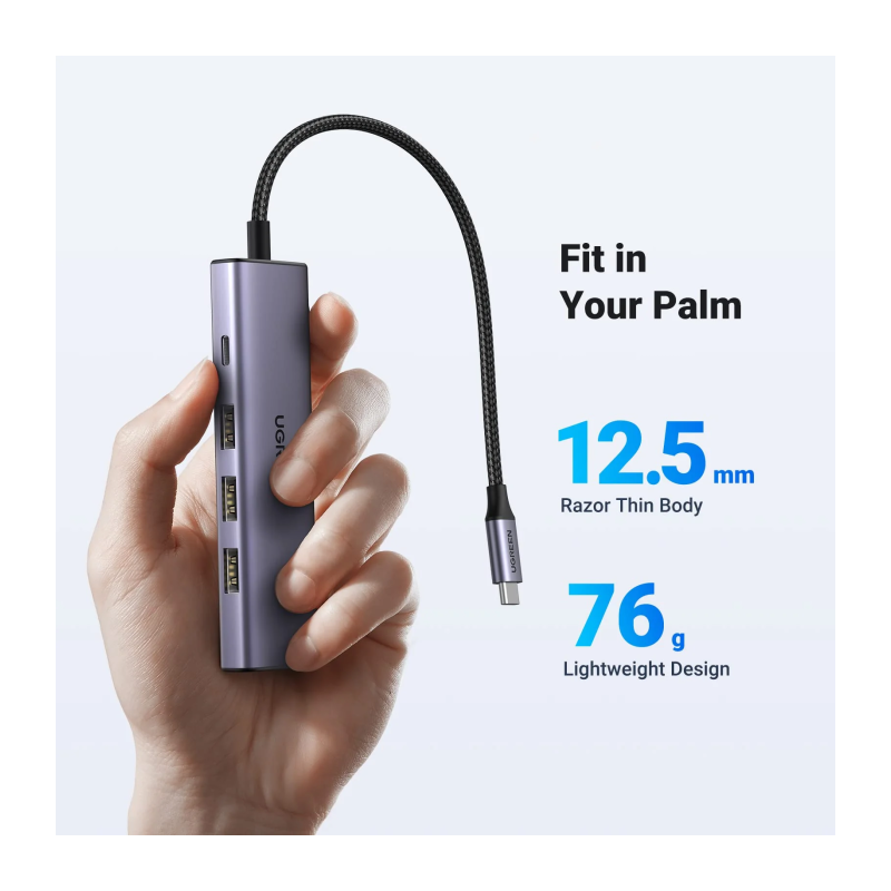 Ugreen 5-v-1 USB-C Hub (100 W PD, 4K@30Hz HDMI)