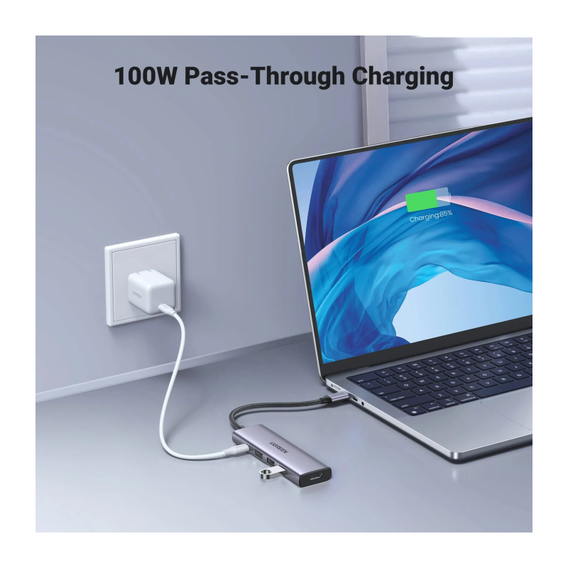 Ugreen 5-v-1 USB-C Hub (100 W PD, 4K@30Hz HDMI)