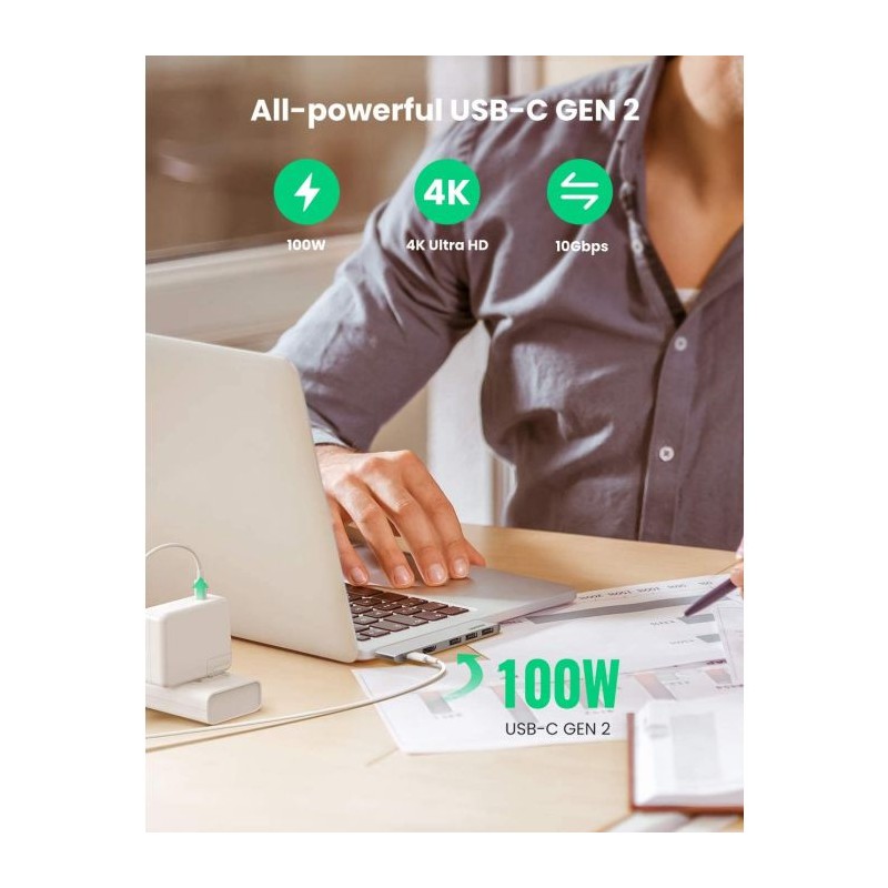 UGREEN USB-C Hub za MacBook, HDMI, USB-C, 2x USB 3.0