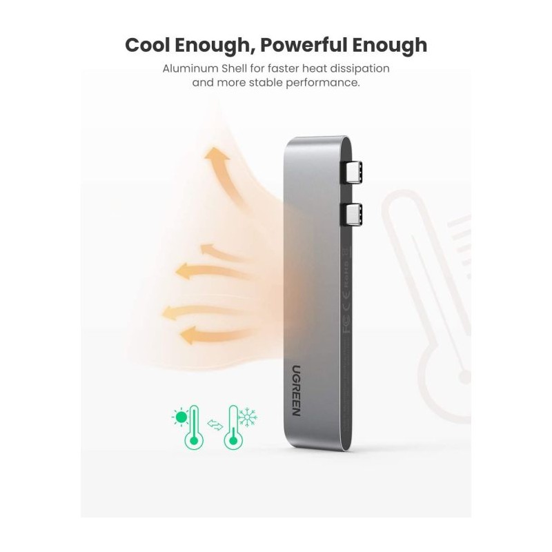 UGREEN USB-C Hub za MacBook, HDMI, USB-C, 2x USB 3.0