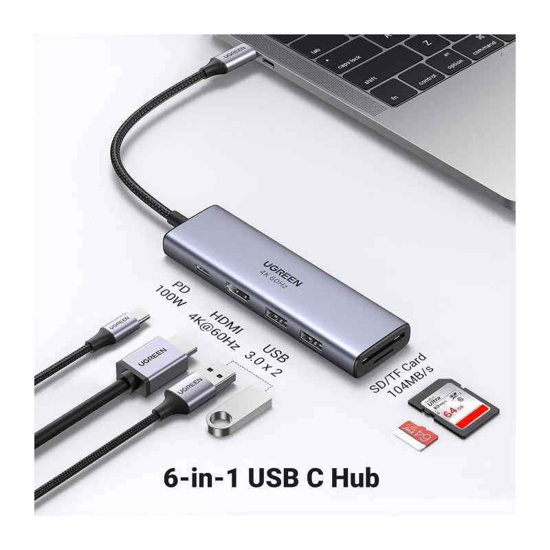 Priklopna postaja Ugreen E0013883 6v1, USB-C