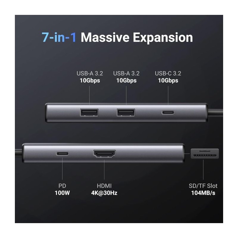 Priklopna postaja Ugreen E0013519, 7v1, USB-C