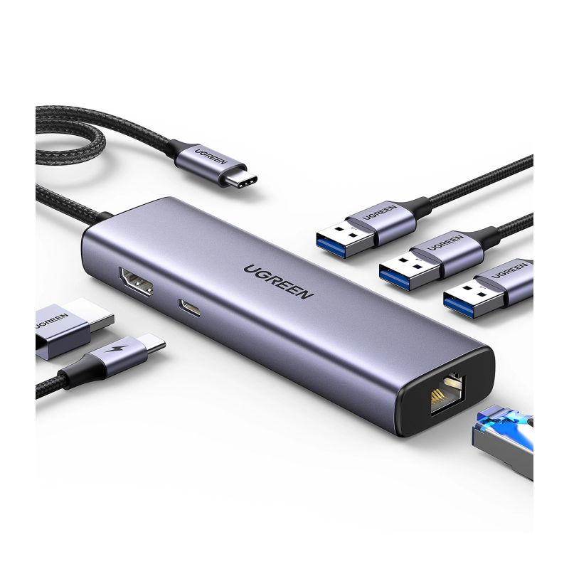 Priklopna postaja Ugreen E0013522, 6-v-1, USB-C, 100 W