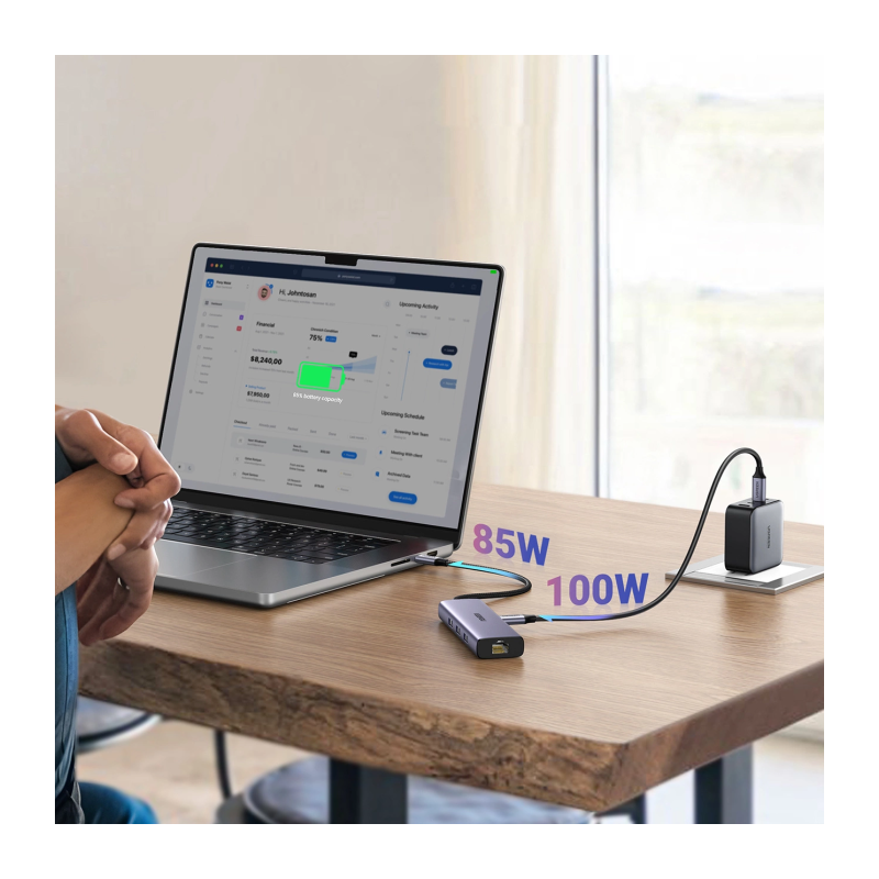 Priklopna postaja Ugreen E0013522, 6-v-1, USB-C, 100 W