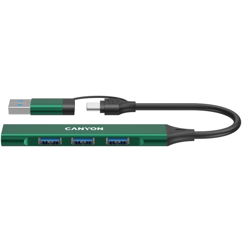 USB Hub CANYON DS-02, USB-A/C, zelen
