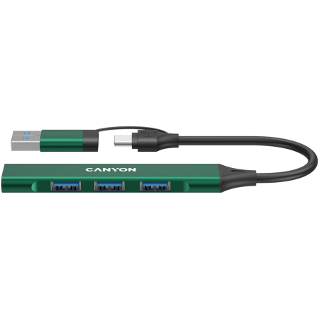 USB Hub CANYON DS-02, USB-A/C, zelen