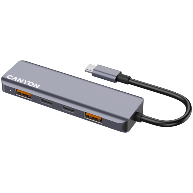 USB Hub CANYON DS-18, USB-C, siv