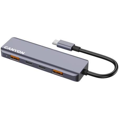 USB Hub CANYON DS-18, USB-C, siv