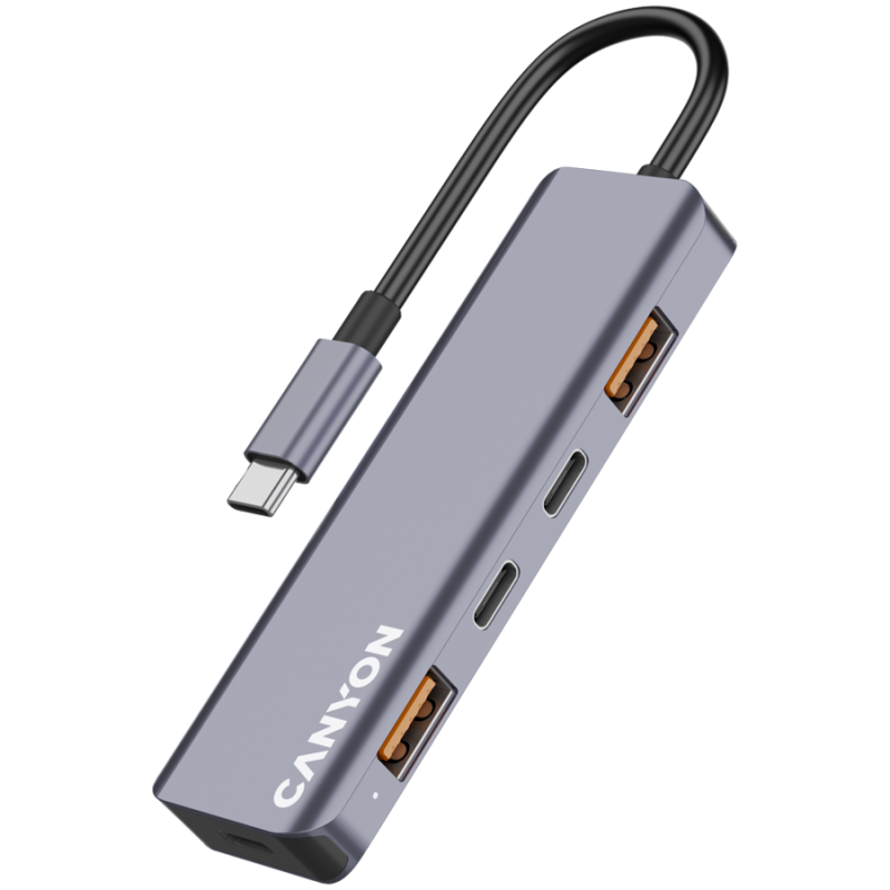 USB Hub CANYON DS-18, USB-C, siv