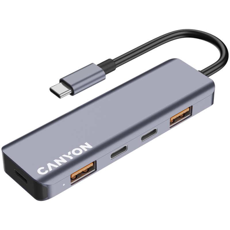 USB Hub CANYON DS-18, USB-C, siv
