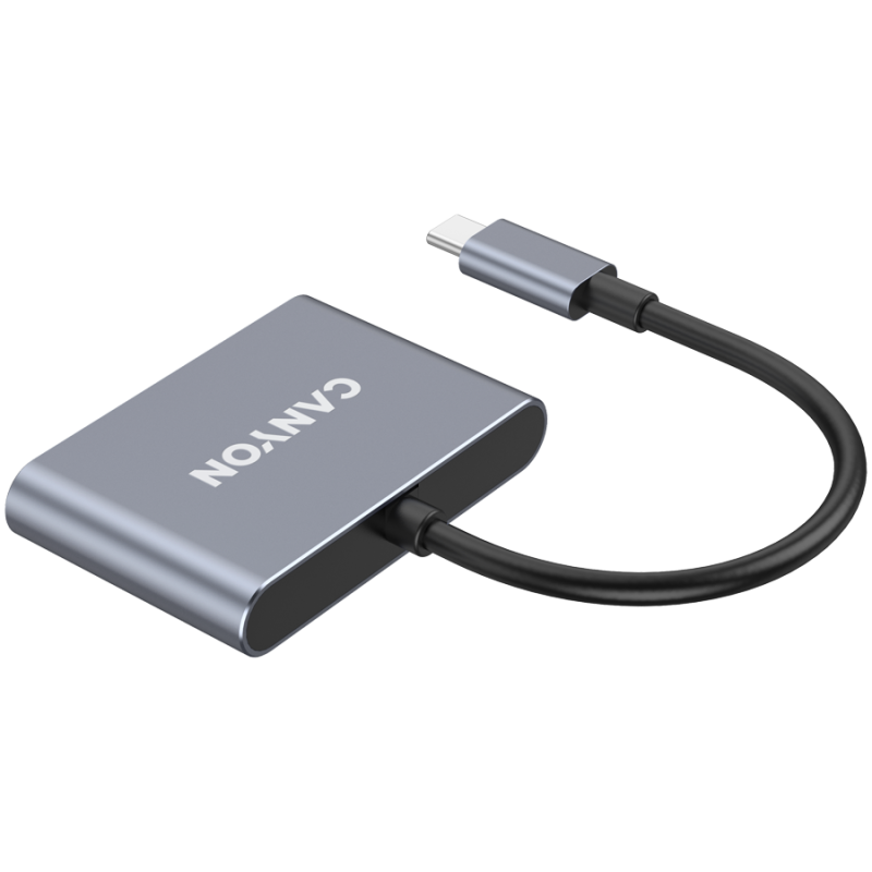 USB Hub CANYON DS-3, USB-C, siv
