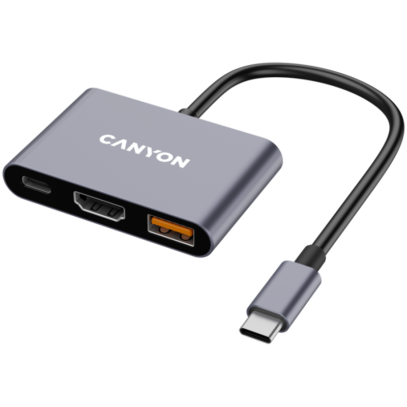 USB Hub CANYON DS-4, USB-C, siv